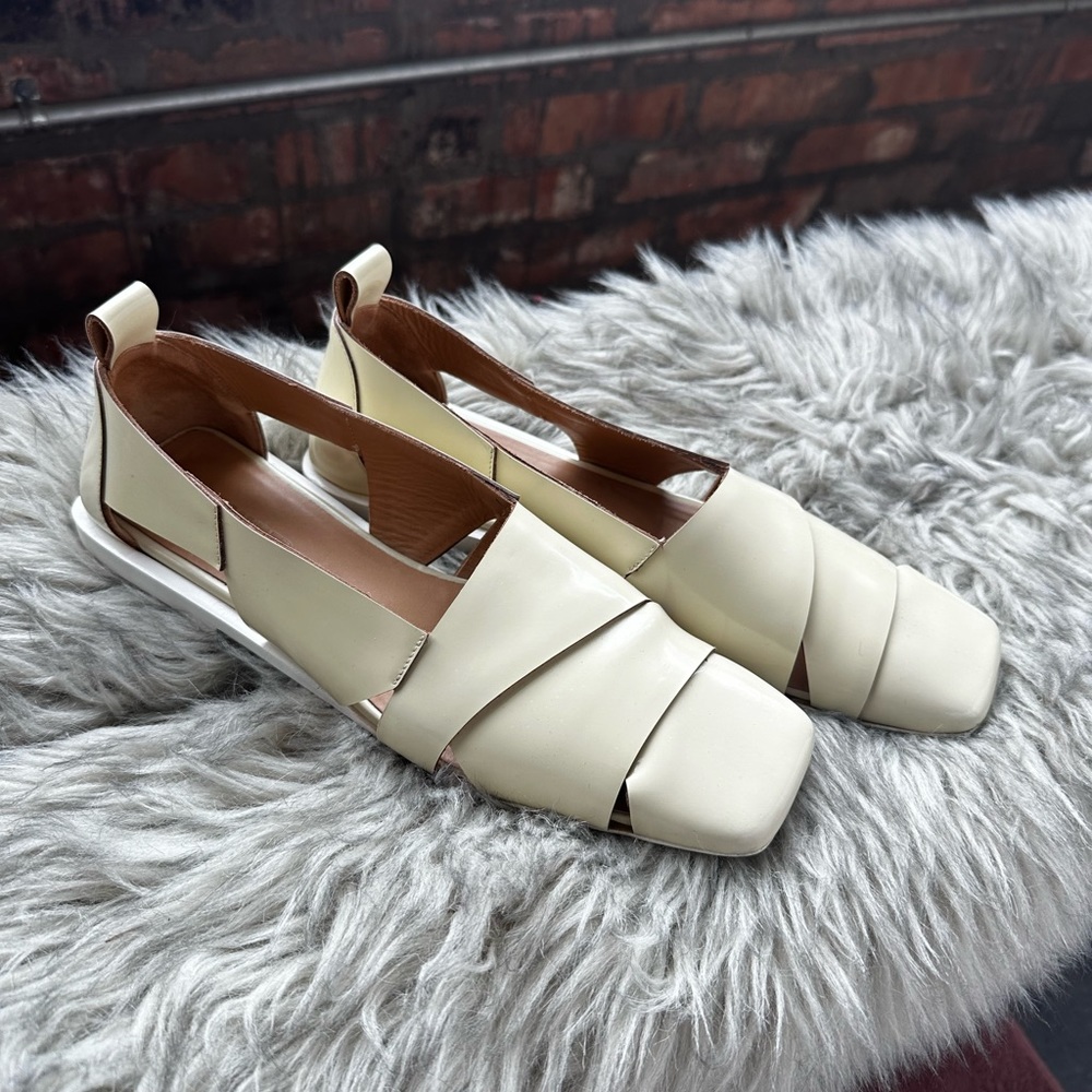 Jil Sander Cream Leather flat Size 37